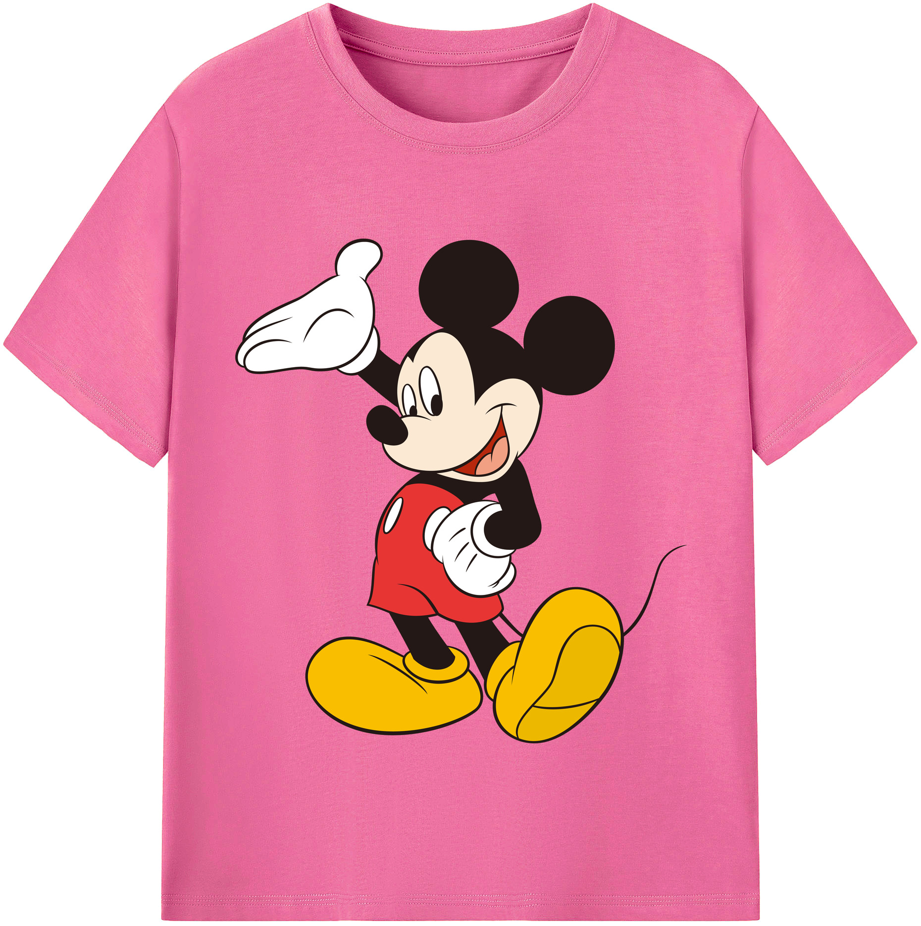 （画像用） ミッキーマウス Mickey Mouse レディースカジュアルプリントTシャツ（綿100％）